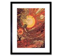 Artery8 Wall Art Print Venus Sunset Fantasy Landscape Artwork Framed 9X7 Inch