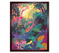 Artery8 Wall Art Print Vibrant Tropical Rainforest Sunrise Art Framed in Brown | Size: W12" x H16" Artery8 Brown W12" x H16"