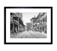 Artery8 Wall Art Print Vintage Photo St Charles Street 1900 New Orleans Artwork Framed 9X7 Inch in Black | Size: W7" x H9" Artery8 Black W7" x H9"