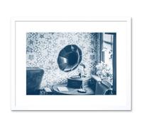 Artery8 Wall Art Print Vintage Record Player Gramophone Framed in White | Size: W7" x H9" Artery8 White W7" x H9"