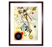 Artery8 Wall Art Print Wassily Kandinsky Composition VIII Painting Artwork Framed 9X7 Inch in Brown | Size: W7" x H9" Artery8 Brown W7" x H9"