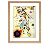 Artery8 Wall Art Print Wassily Kandinsky Composition VIII Painting Artwork Framed 9X7 Inch in Light Oak | Size: W7" x H9" Artery8 Light Oak W7" x H9"