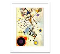 Artery8 Wall Art Print Wassily Kandinsky Composition VIII Painting Artwork Framed 9X7 Inch in White | Size: W7" x H9" Artery8 White W7" x H9"