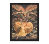 Artery8 Wall Art Print William Blake Great Red Dragon Woman Clothed With Sun Large Framed Wall Décor Art in Black | Size: W18" x H24" Artery8 Black W18" x H24"