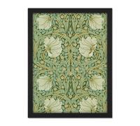 Artery8 Wall Art Print William Morris Pimpernel Arts Craft Pattern Design Large Framed Wall Décor Art in Light Oak | Size: W18" x H24" Artery8 Light Oak W18" x H24"