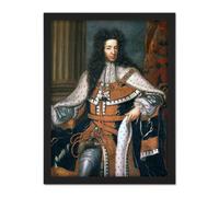 Artery8 Wall Art Print Wissing Portrait King William III England Orange Painting Large Framed Wall Décor Art in Light Oak | Size: W18" x H24" Artery8 Light Oak W18" x H24"