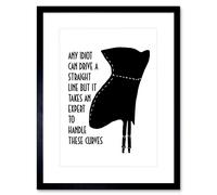 Artery8 Wall Art Print Woman Curves Inspiration Black Framed | Size: W7" x H9" Artery8 Black W7" x H9"