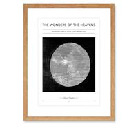 Artery8 Wall Art Print Wonders of the Heavens Duncan Bradford Telescopic View of Moon Just Before Full Antique Telescopic Classic Artwork Framed 9X7 Artery8 Beige W7" x H9"