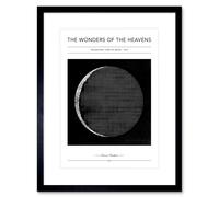 Artery8 Wall Art Print Wonders of the Heavens Duncan Bradford Telescopic View of Moon Old Antique Telescopic Classic Artwork Framed 9X7 Inch Artery8 Black W7" x H9"