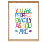 Artery8 Wall Art Print You are Perfect Exactly Framed in Beige | Size: W7" x H9" Artery8 Beige W7" x H9"