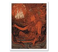Artery8 Wall Art Print You Light my Fire The Temptress Concept Art Framed in White | Size: W12" x H16" Artery8 White W12" x H16"