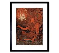 Artery8 Wall Art Print You Light My Fire The Temptress Concept Artwork Framed 9X7 Inch