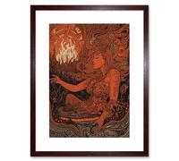 Artery8 Wall Art Print You Light my Fire The Temptress Concept Artwork Framed 9X7 Inch in Brown | Size: W7" x H9" Artery8 Brown W7" x H9"
