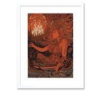 Artery8 Wall Art Print You Light my Fire The Temptress Concept Artwork Framed 9X7 Inch in White | Size: W7" x H9" Artery8 White W7" x H9"
