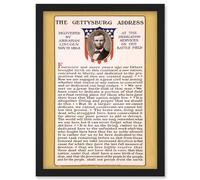 Artery8 War US Civil President Abraham Lincoln Gettysburg Address A4 Artwork Framed Wall Art Print