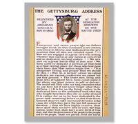 Artery8 War US Civil President Abraham Lincoln Gettysburg Address A4 Artwork Framed Wall Art Print in Light Grey Artery8 Light Grey