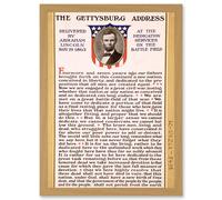 Artery8 War US Civil President Abraham Lincoln Gettysburg Address A4 Artwork Framed Wall Art Print in Light Oak Artery8 Light Oak