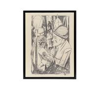 Artery8 War Veteran The Way Home Max Beckmann Black Framed Canvas Art Print in Beige | Size: W12" x H16" Artery8 Beige W12" x H16"