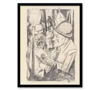 Artery8 War Veteran The Way Home Max Beckmann Framed Wall Art Print in Beige | Size: A3 Artery8 Beige A3