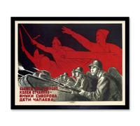 Artery8 War Ww2 Red Army Bayonet Gun Tank Union Framed Wall Art Print