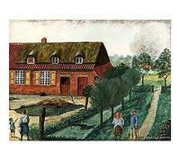 Artery8 War WWI JM Country House Near Fighting Sketch Unframed Wall Art Print Poster Home Decor Premium