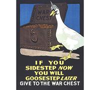 Artery8 War WWI USA German Goose Chest Donate Advert Large Wall Art Poster Print Thick Paper 18X24 Inch