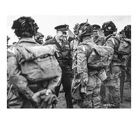 Artery8 War WWII USA Eisenhower D-Day Paratroopers 1944 Photo Large XL Wall Art Canvas Print