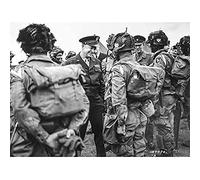 Artery8 War WWII USA Eisenhower D-Day Paratroopers 1944 Photo Unframed Wall Art Print Poster Home Decor Premium
