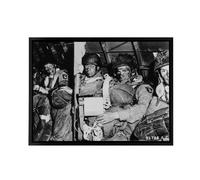 Artery8 War WWII USA Paratroopers D Day 1944 Framed Canvas Wall Art Print in Grey | Size: W24" x H32" Artery8 Grey W24" x H32"