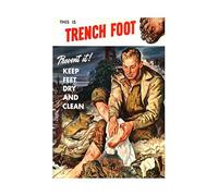 Artery8 War WWII USA Trench Foot Health Clean Poster Unframed Art Print Wall Decor 12x16 inch