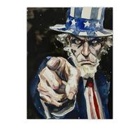 Artery8 War WWII USA Uncle Sam Want You Sinister Dark Man Cave Extra Large XL Wall Art Poster Print