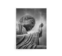 Artery8 Warby Buddha Po Lin Lantau Island HK Canvas Wall Art Print in Grey | Size: W18" x H24" Artery8 Grey W18" x H24"