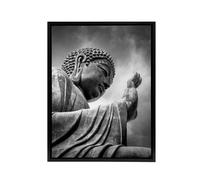 Artery8 Warby Buddha Po Lin Lantau Island HK Framed Canvas Wall Art Print in Grey | Size: W24" x H32" Artery8 Grey W24" x H32"