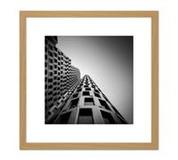 Artery8 Warby Hotel Motel One Upper West Berlin Photo 8X8 Inch Square Wooden Framed Wall Art Print Picture with Mount in Light Oak Artery8 Light Oak