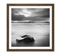 Artery8 Warby Llandanwg Beach Harlech Photo Square Wooden Framed Wall Art Print Picture 16X16 Inch