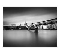Artery8 Warby Millenium Bridge London Cityscape Photo Premium Wall Art Canvas Print 18X24 Inch