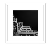 Artery8 Warby ShellHaus Berlin Germany Architecture Photo 8X8 Inch Square Wooden Framed Wall Art Print Picture with Mount in White Artery8 White