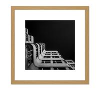 Artery8 Warby ShellHaus Berlin Germany Architecture Photo 8X8 Inch Square Wooden Framed Wall Art Print Picture with Mount in Light Oak Artery8 Light Oak