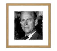 Artery8 Warren Portrait Philip Duke Edinburgh Photo 8X8 Inch Square Wooden Framed Wall Art Print Picture with Mount in Light Oak Artery8 Light Oak