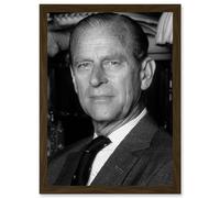 Warren Portrait Prince Philip Duke Edinburgh Photo Artwork Framed Wall Art Print A4 Artery8 Brown One Size