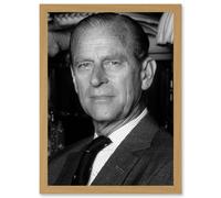 Warren Portrait Prince Philip Duke Edinburgh Photo Artwork Framed Wall Art Print A4 Artery8 Light Oak One Size