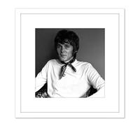 Artery8 Warren Portrait Singer Billy Fury Photo 8X8 Inch Square Wooden Framed Wall Art Print Picture with Mount in White Artery8 White