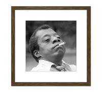 Artery8 Warren Portrait Writer Activist James Baldwin Photo 8X8 Inch Square Wooden Framed Wall Art Print Picture with Mount in Brown Artery8 Brown