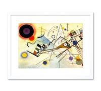Artery8 Wassili Kandinsky Composition 8 VIII 1923 Bright Colourful Geometric Abstract Art Artwork Framed Wall Art Print 12X16 Inch in White Artery8 White