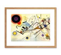 Artery8 Wassili Kandinsky Composition 8 VIII 1923 Bright Colourful Geometric Abstract Art Artwork Framed Wall Art Print 12X16 Inch in Light Oak Artery8 Light Oak