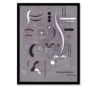 Artery8 Wassily Kandinsky Framed Wall Art Four Parts Abstract Watercolour - A3 Size