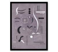 Artery8 Wassily Kandinsky Framed Wall Art Four Parts Abstract Watercolour in Grey | Size: A3 Artery8 Grey A3
