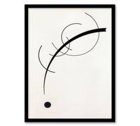 Artery8 Wassily Kandinsky Framed Wall Art Print Free Curve to the Point in White | Size: A3 Artery8 White A3