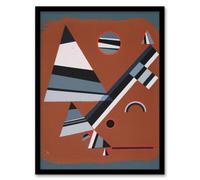 Artery8 Wassily Kandinsky Framed Wall Art Print Gris Grey Abstract Painting - A4 Size