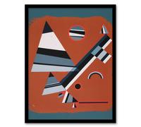Artery8 Wassily Kandinsky Framed Wall Art Print Gris Grey Abstract Painting | Size: A4 Artery8 Grey A4
